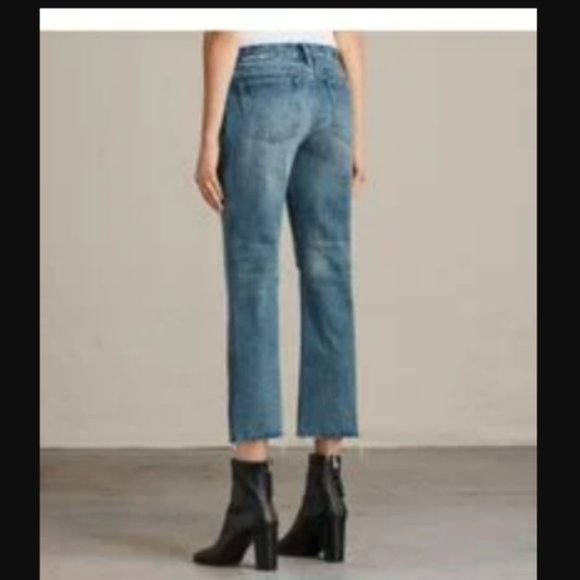AllSaints Serene Destroy Kick Flare Jeans w26 +MEASUREMENT Rigid denim - Picture 11 of 12